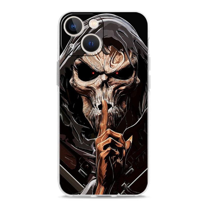 Phone Case For iPhone 17 Cases iPhone Air 16 15 12 13 14 Pro Max 7 8 Plus 16Pro iPhone11 Cover Grim Reaper Skull Skeleton