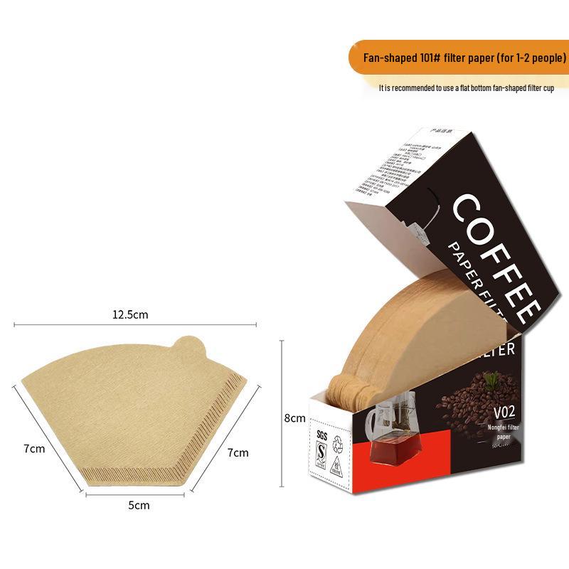 Filtre à café en papier en forme d'éventail pour verseur manuel, oreille à suspendre, jetable v02.