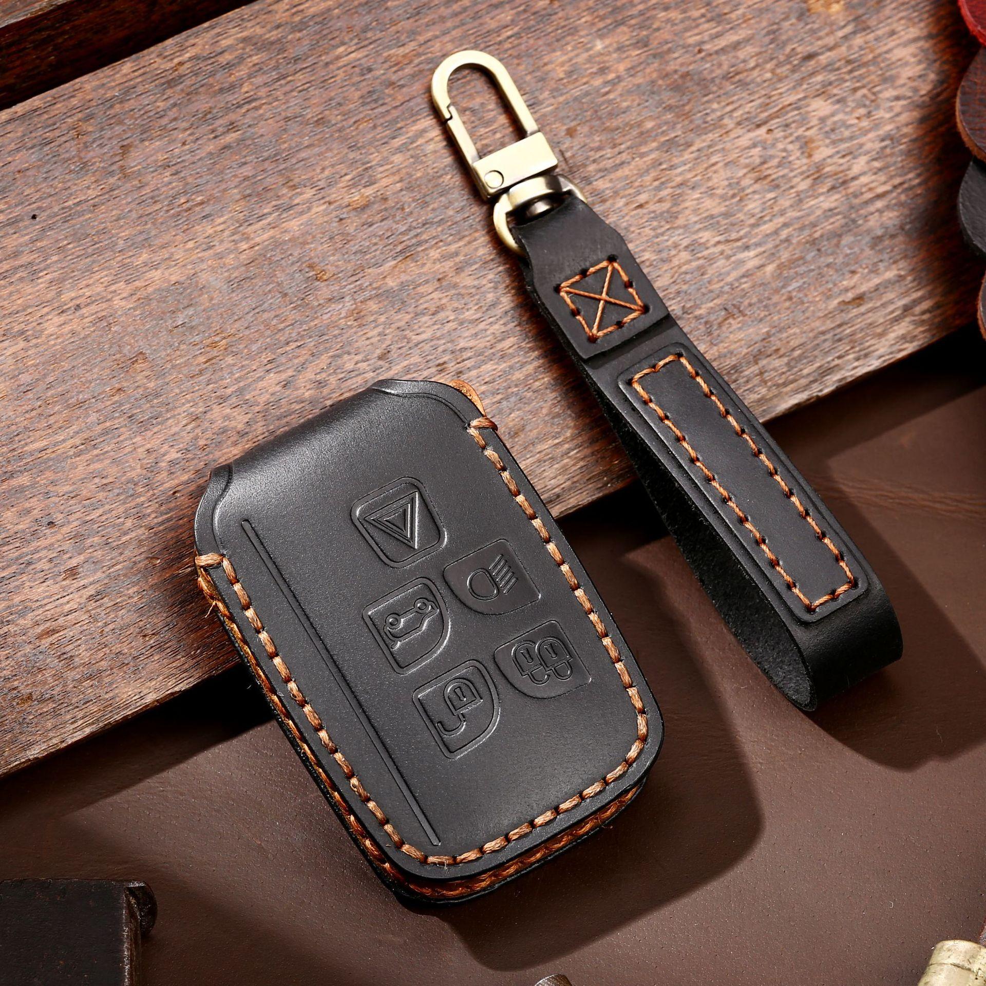 

Leather Car Key Case Cover For Land Rover Range Rover Sport Evoque Velar Discovery For Jaguar F-Pace F-Type Xe Xf Xj Accessories