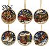 2D Acrylic Santa Flat Holiday Pcs Pearl Christmas Ornaments 6 Art Ornaments Tree Pendant Creative Effect Hanging Decoration for