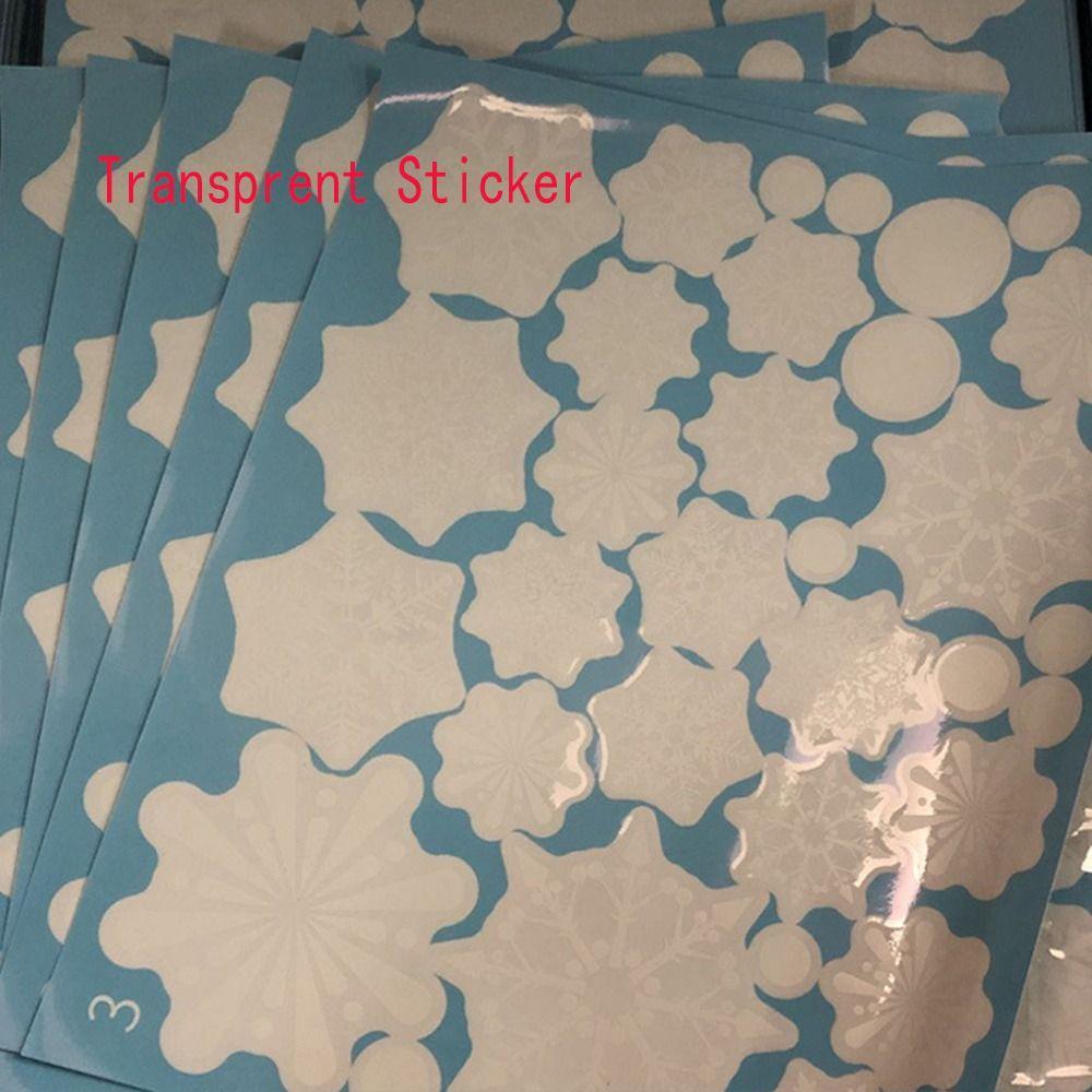 4 pieces PVC Christmas Snowflakes Sticker Electrostatic Glass Clings Glass Sticker White Snowflake Wallpaper Wall Sticker