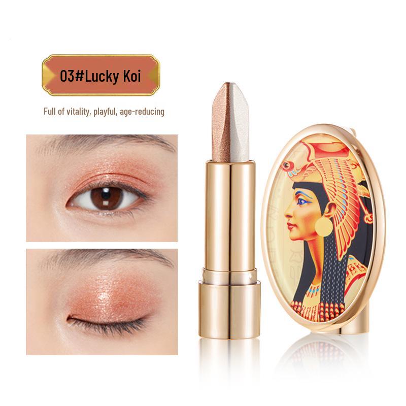 AGAG Two-Tone Light Luxury Eyeshadow Stick: Highly Pigmented, One-Swipe Pearl Shimmer in Earth Tones.