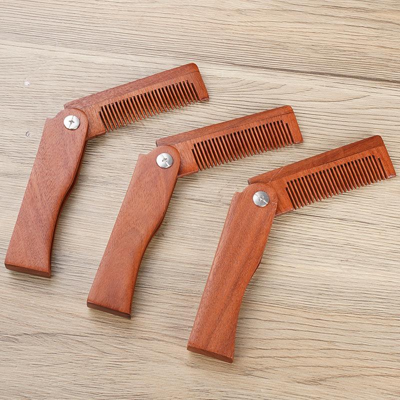 Sandalwood Folding Comb Mini Portable Travel Hair Brush for Women Daily Use Home Beauty Styling Gift