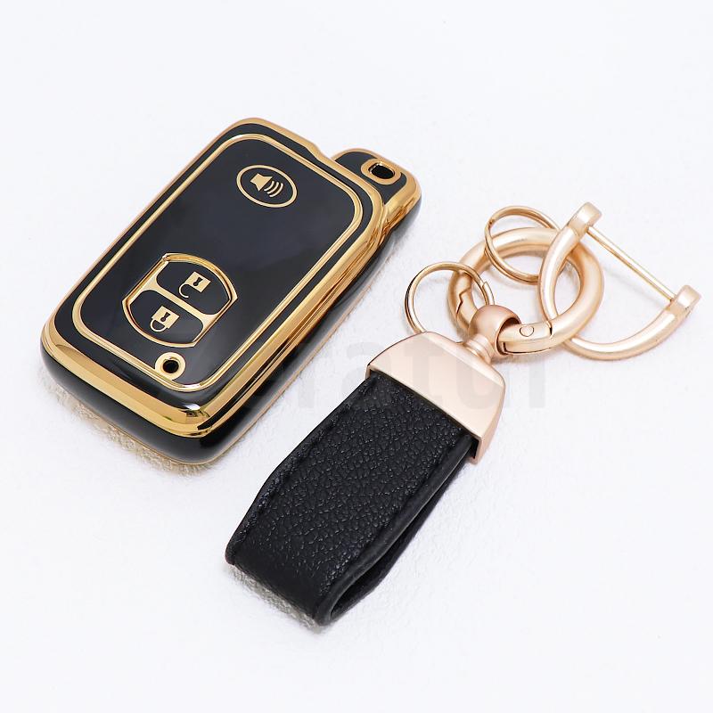 Gold Edge Tpu Auto Keyless Shell Fob Holder For Lexus Lc 200 Car Key Case For Toyota Prius 30 Alpha Aqua Land Cruiser Auris