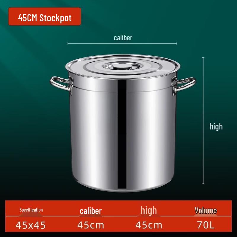 Thickened Stainless Steel Induction Soup Pot with Lid