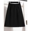 Plus Size Women's Clothing Chubby Girl Preppy Style Young Adult Elegant Graceful A- line Suit Pleated Loose High Waist Slimming Skirt