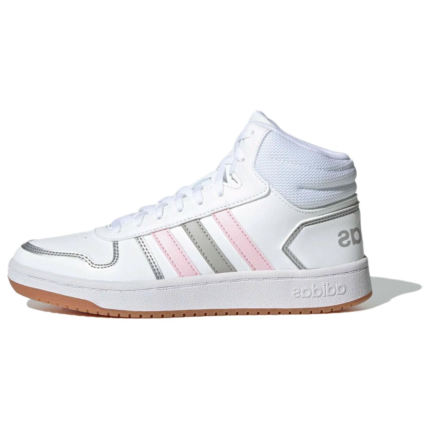 

Adidas Neo Hoops 2.0 Mid Round Toe Synthetic Leather Non-Slip Wear-Resistant Lightweight Mid-Top Basketball Shoes Women Sneakers FY6020 36⅔