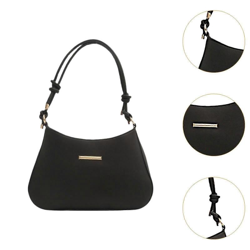 Dames Onderarm Handtas Draagbare Elegante Portemonnee Tote voor Straat Boodschappen Feest Zwart