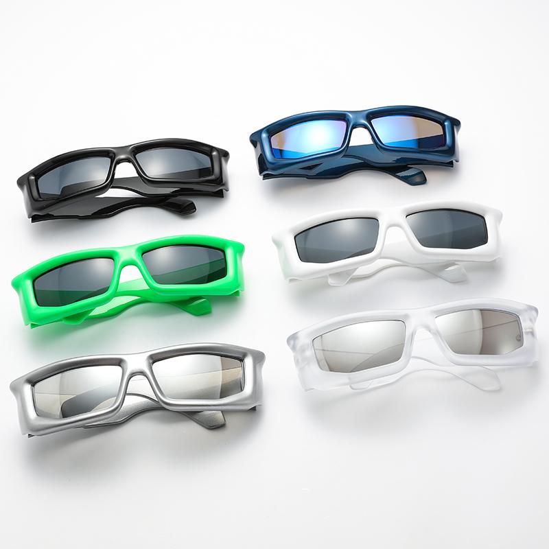 New Cycling Style Y2K Sun Glasses Fashion Trend Personalized Silver Cyberpunk Sunglasses Hip Hop Shape Eyeglasses