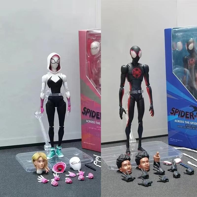 Gwen Shfiguartsspider Miles Morales Action Figure Articolate in PVC con Parti Sostituibili Giocattoli da Collezione per Fan di Anime