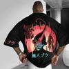 Summer Anime Pattern Printed T-shirt Men's Dragon Ball Demon Man Bu Ou Pattern Short Sleeve Extra Large Loose Anime Fan Top