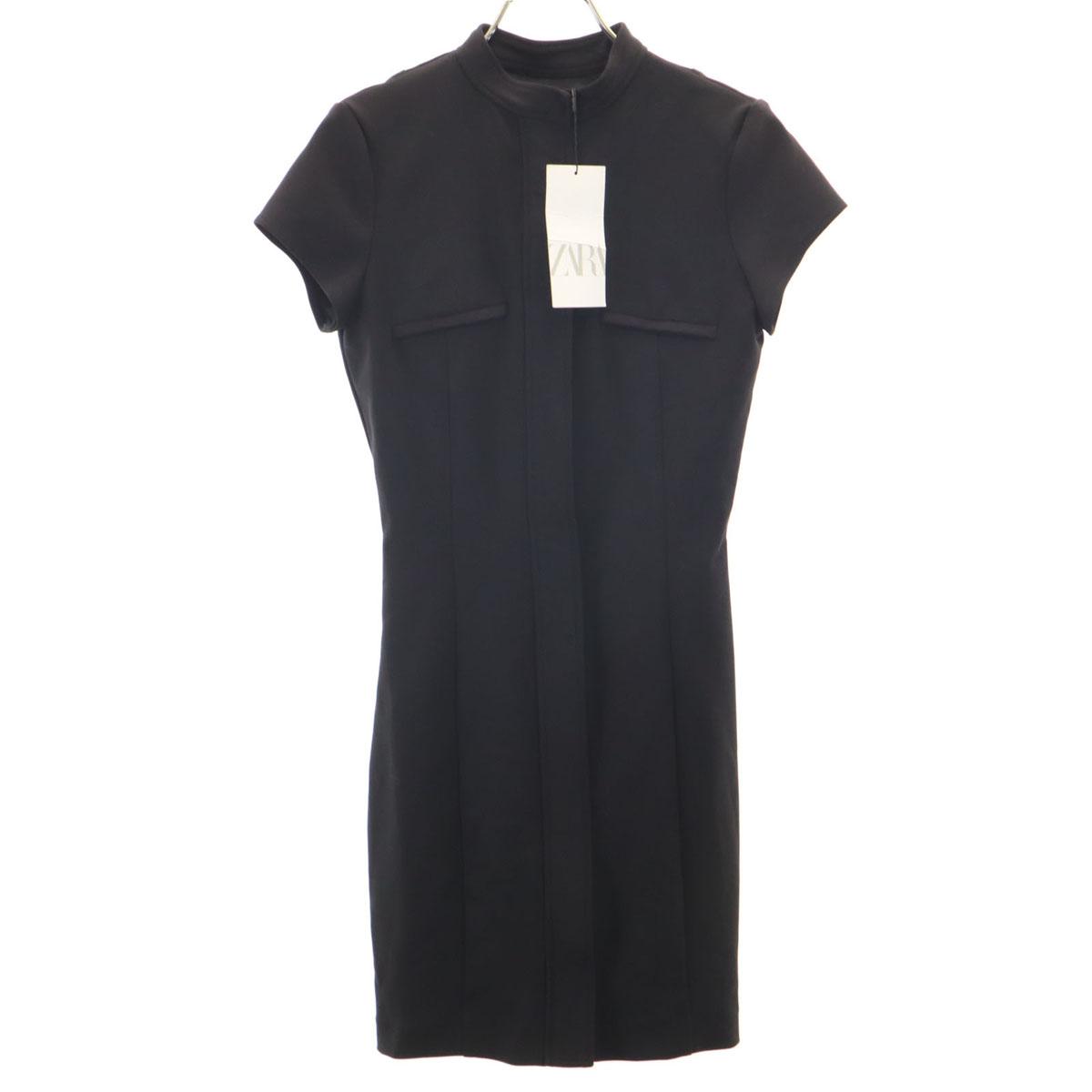 

неиспользованное мини-платье ZARA с французским рукавом и молнией спереди XS черное Женское Б/У