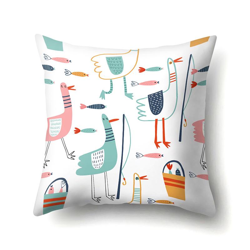 Geometric Creative Single-Sided Pillow Cover Living Room Sofa Cushion Cover Polyester Pillow Cover Office Waist Cover