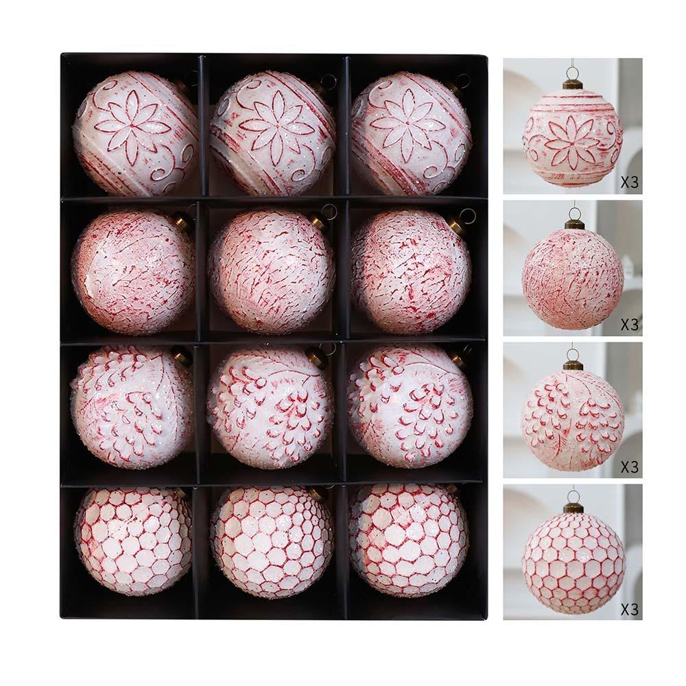 12pcs Shatterproof Christmas Hanging Balls Vintage Xmas Tree Decoration  Home Decor