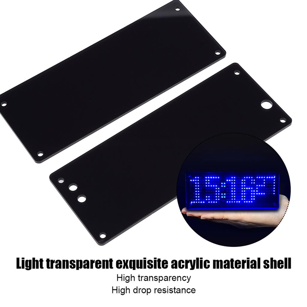 5V Patch Digital Lattice Electronic DIY Clock Kit In Acrylic Appearance with Temperature Prompt