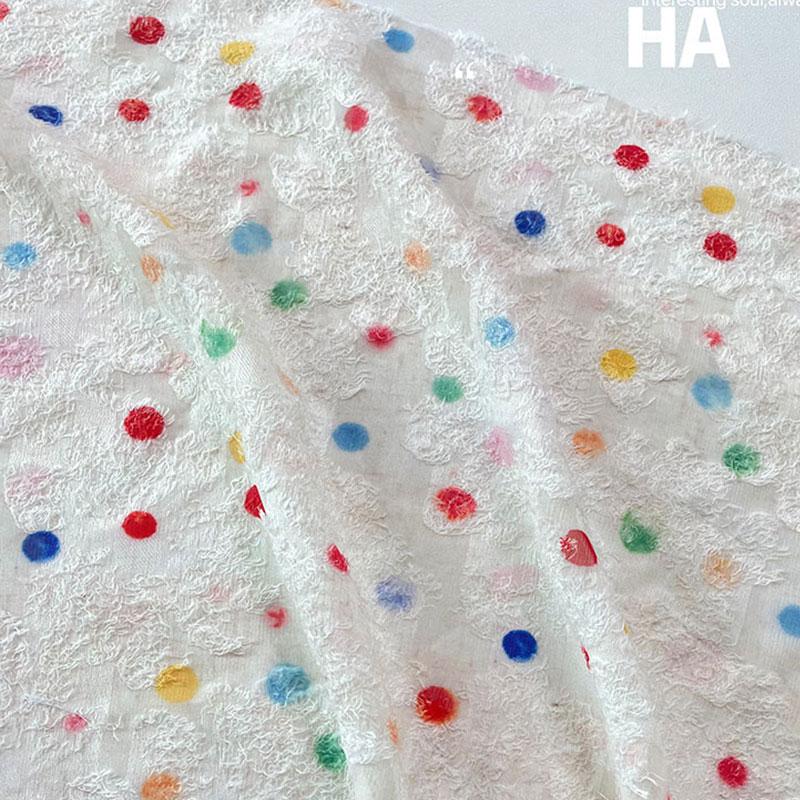 1 yard Retro akvarelová květinová třásňová šifonová žakárová látka DIY šití šatů čchang-pao digitální tisk designová látka