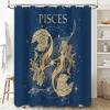 Zodiac Pisces Shower Curtain Celestial Starfish Pattern Bathroom Decor Ocean Theme Home Decor Artistic Wall Hanging Tapestry