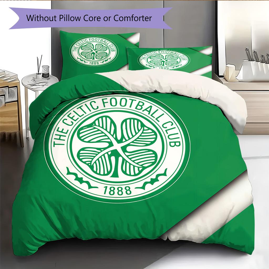 Celtic Football Club  Pattern Bedding Quilt Set  Home Decoration  Gift (1 * duvet cover + 2 * pillowcase  without core)