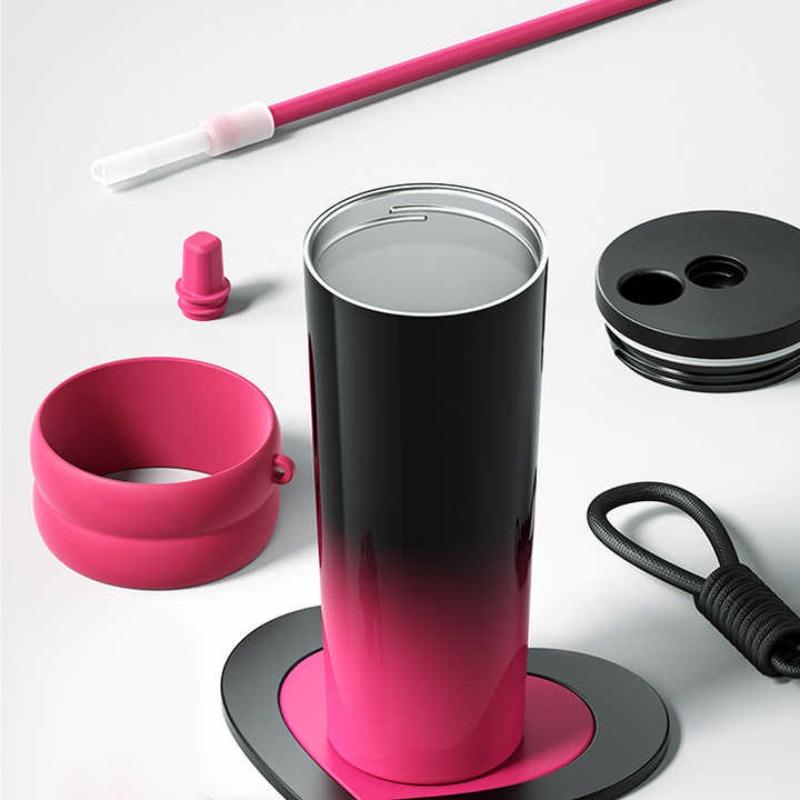 710ML Large-capacity Thermos Cup  316 Stainless Steel Accompanying Coffee Cup Children's Car Straw Water Cup