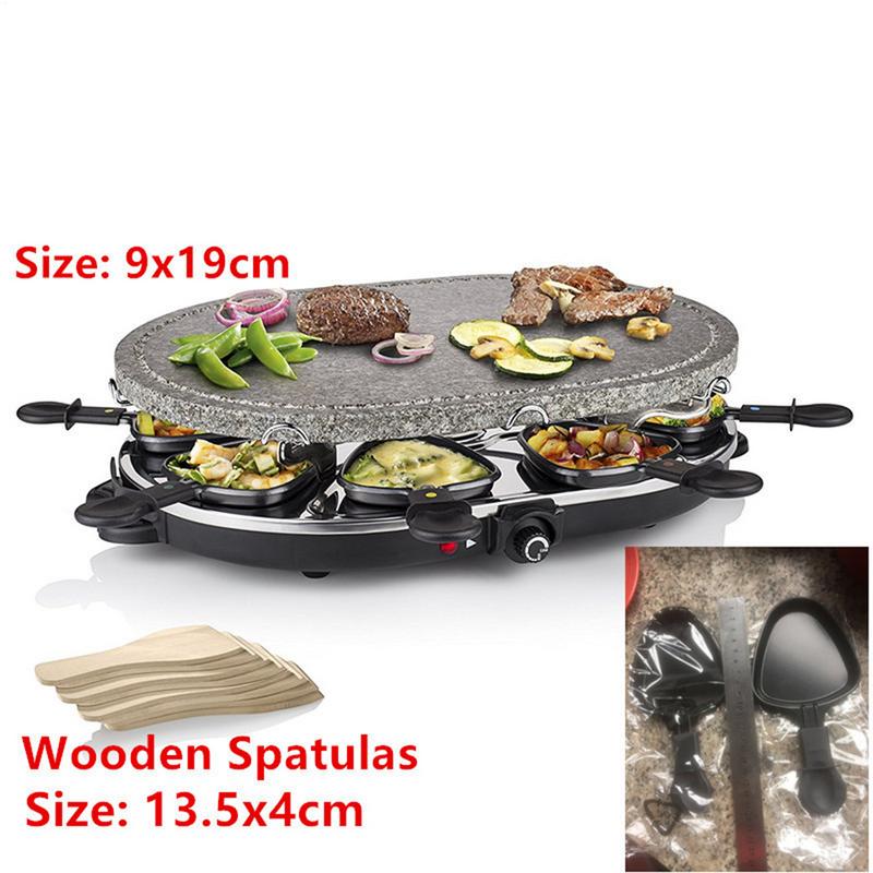 4PCS Raclette Pan with Non-Stick Coating with Insulated Handle and 4 Shovel Portable Cooking Tray for Melted Cheese Omelette