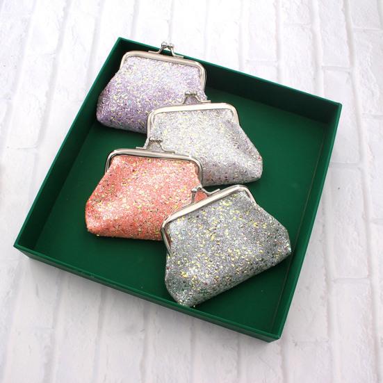Pailletten Muntzakje, Dames Glitters Muntzakje, Mini Portemonnee met Kiss-Lock Sluiting voor Munten Contant Geld Sieraden