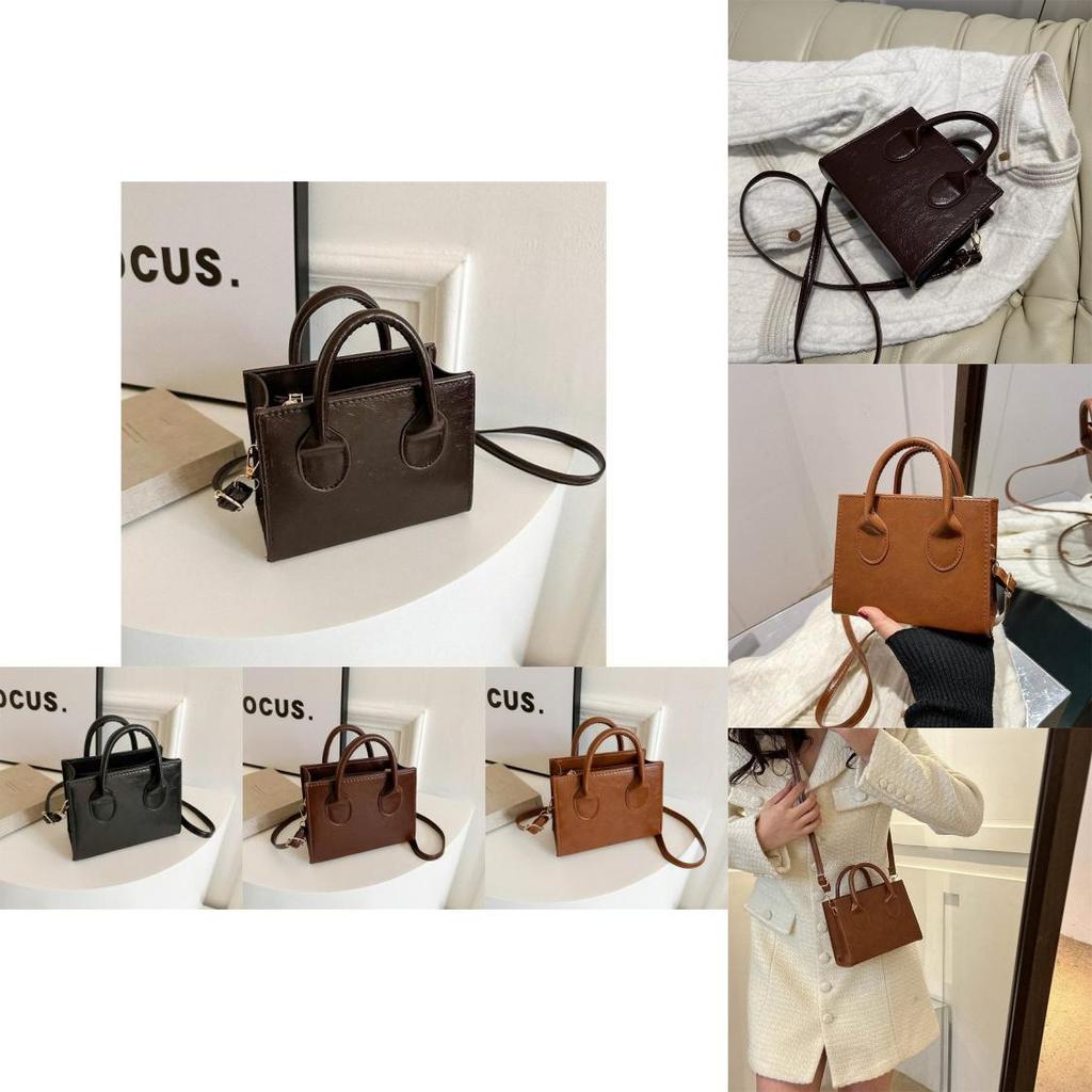 Chic Minimalist Small Handbag For Women Retro Style Soft Pu Casual Crossbody