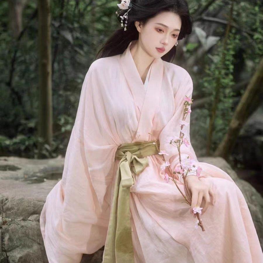 Chinese Wei And Jin Style Hanfu Daily Improved Cross-collar Suit