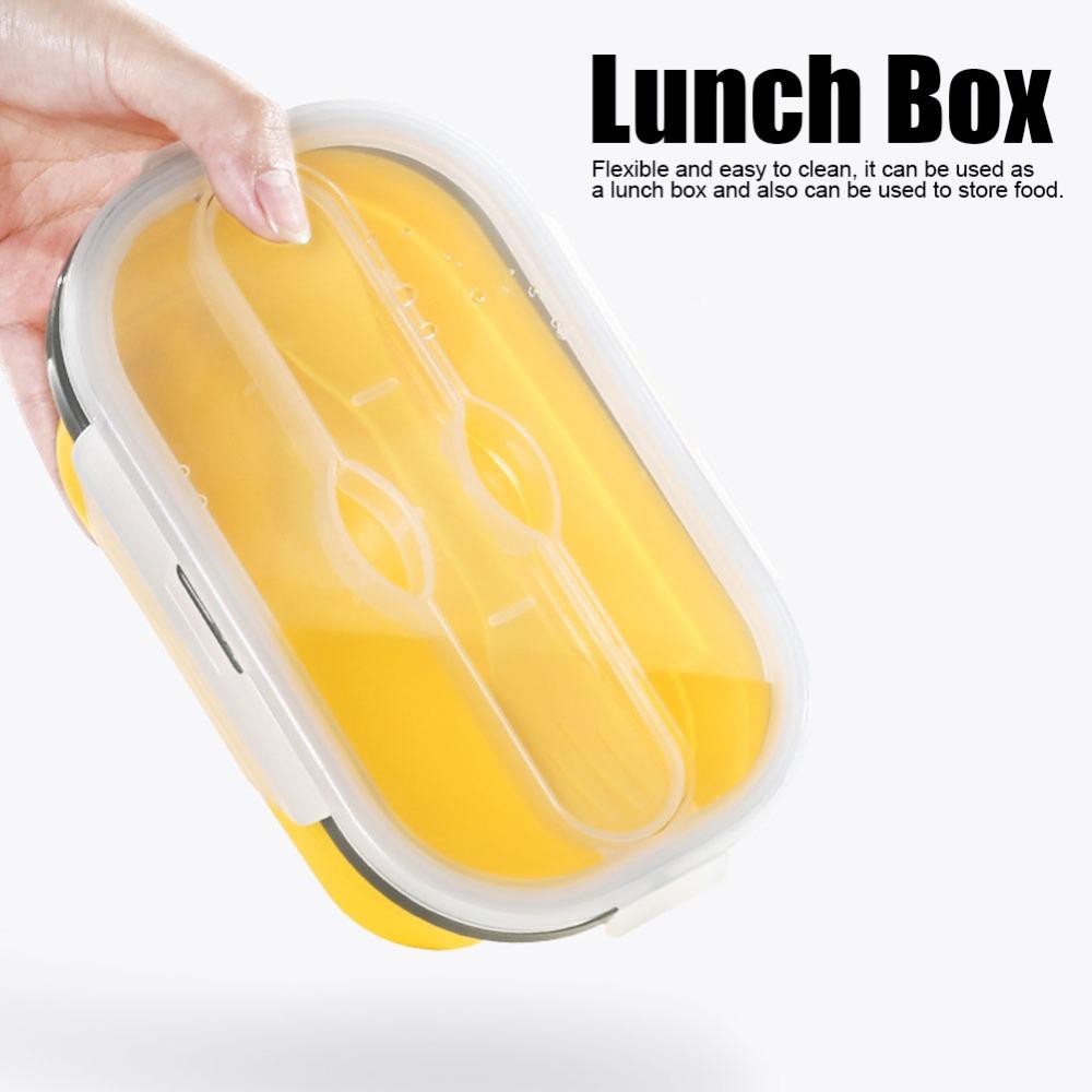 Microwave Safe Collapsible Food Container Capacity Bento Lunch Box Portable Food Storage Picnic
