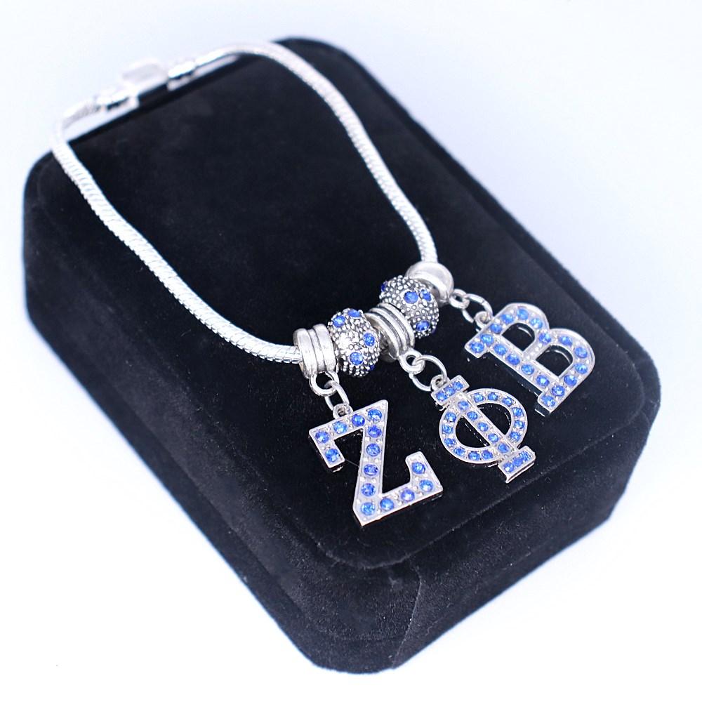 Fashion Sorority Community Finer Women Gifts 1920 Greek Letter Zeta Phi Beta Bracelet Jewelry 20 cm синий