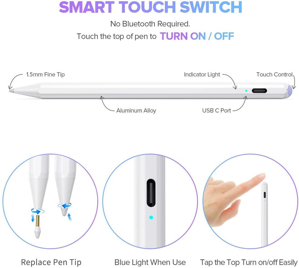 High Sensitivity Tablet Magnetic Palm Rejection Stylus Pens Pencil for Apple iPad Pro Mini air
