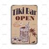 Vintage Art Beer Poster Metal Tin Sign Tiki Bar Open Summer Cocktail Wall Posters Metal Signs for Pub Bar Home Decor Plaque
