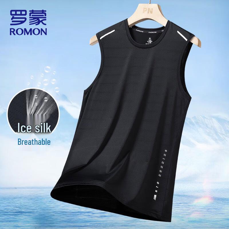 

Romon Men s Ice Silk Quick-Dry Sleeveless Vest 5XL