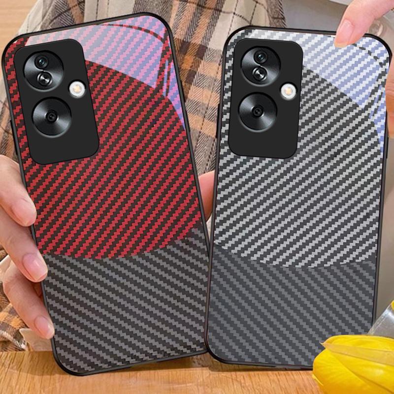 Dwukolorowe Paski Dla Oppo A79 5G 58 78 74 60 4G Reno 11F Realme GT 6 11 Note 50 10 C55 X2 Szkło Hartowane Czarne Etui na Telefon