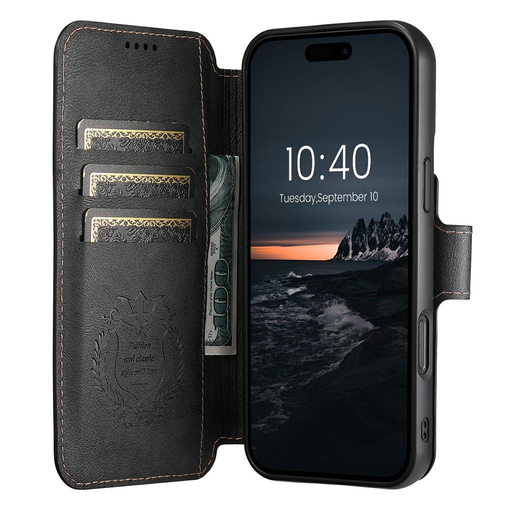 SUTENI Q-05 For iPhone 17 Wallet Case 2 in 1 Detachable Leather Flip Phone Cover with Stand