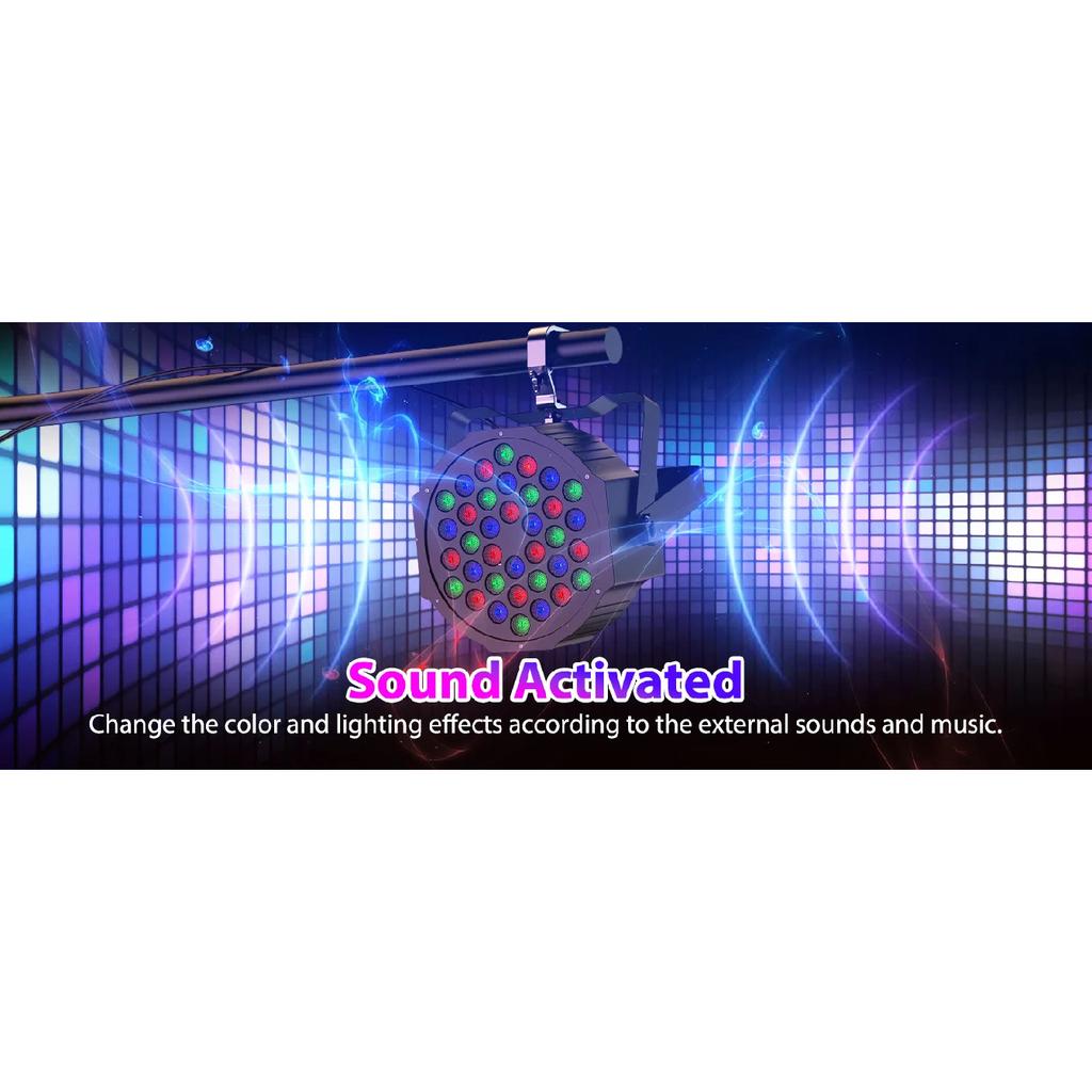 Datewink 2/4PCS Flat Par Lights 36LEDs RGB Stage Lighting Effect DMX512 Control For DJ Disco Church Wedding Party Club Christmas