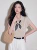 2026 Summer Elegant Kochi Knit Top: Minimalist Old Money Style Short Sleeve Women's Niche Design