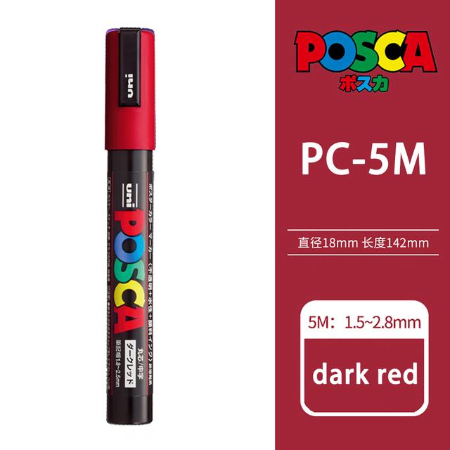 Uni POSCA Marker Farbstift, 39 Farben PC-5M/44 PC-3M/36 PC-1M, Acryl Steinmalerei Zeichnen Graffitti Marker Kunstbedarf