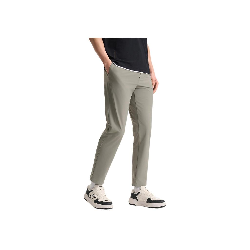 Fila White Series Comfortable Casual Simple Solid Color Basic Woven Pants Men Bottoms Gray-Brown F11M523801F-GY
