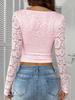 Y2K Sexy Deep V Cutout Lace Pullover - Spring/Summer 2025 Women's Top, European & American Sweet and Spicy Style