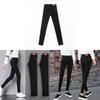 Black Skinny Pants For Women With Polyester Fabric Slim Fit High Waist Casual Trousers