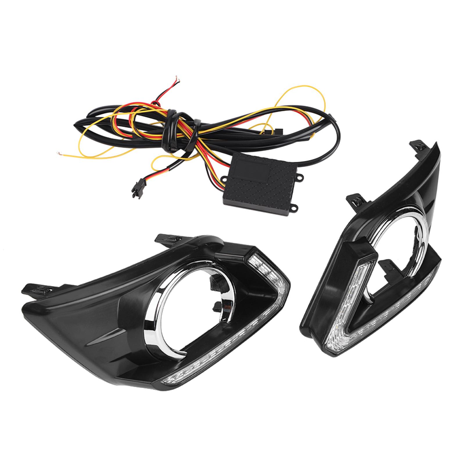 

1 пара автомобильных дневных ходовых огней с указателем поворота 2Цветные светодиодные противотуманные фары DRL для Rogue 1415