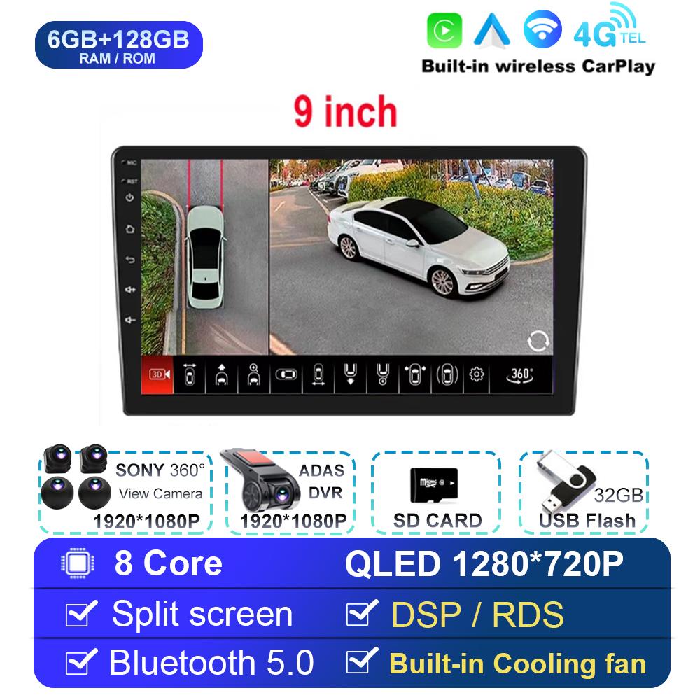 Android 14 For Univers Car Radio 2 Din Apple Carplay Automotive Multimedia Player GPS Android Auto IPS Screen RDS DSP Car Stereo