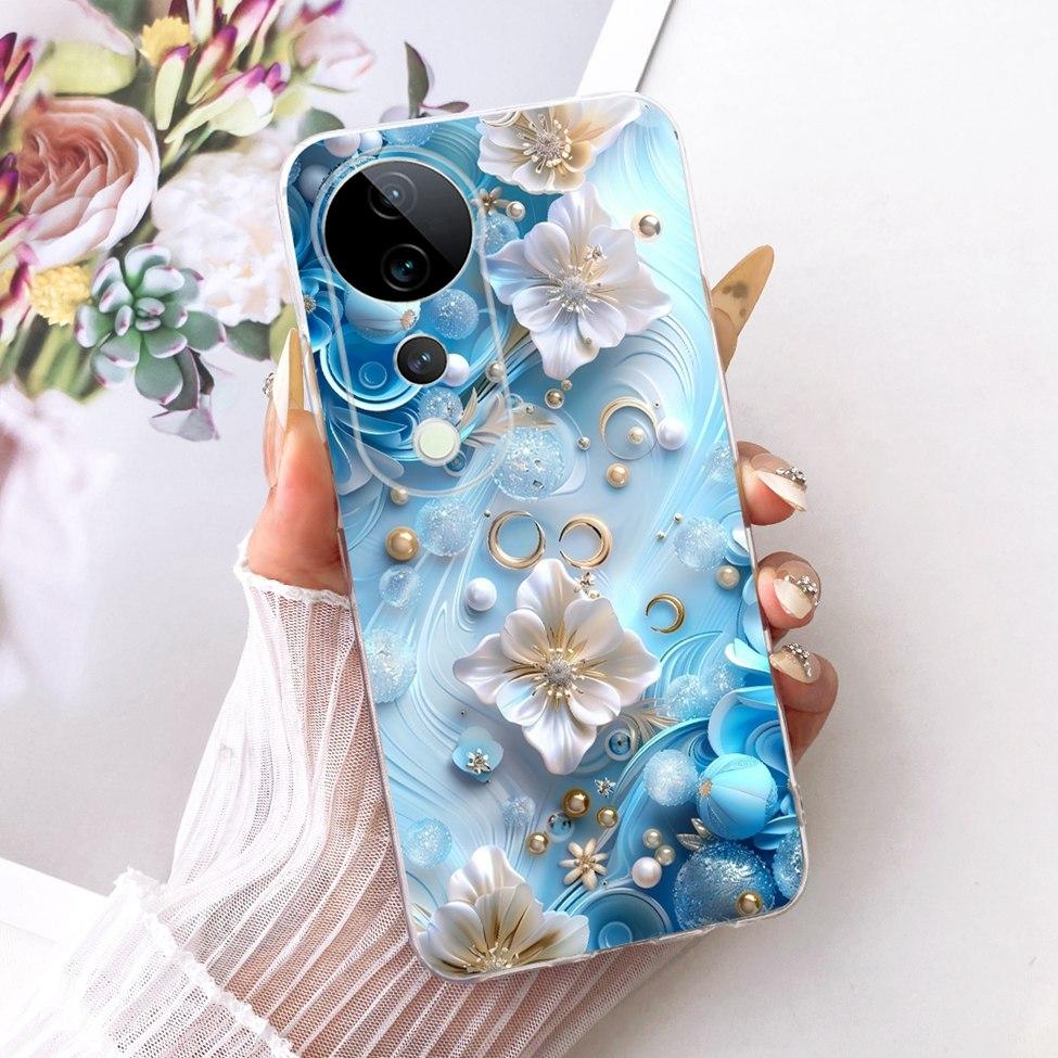 Casing For Vivo S19 Pro Clear Case Aesthetic Luxury Cute Fashion Flower Funny Painted Funda For Vivo S19Pro V2362A Cover