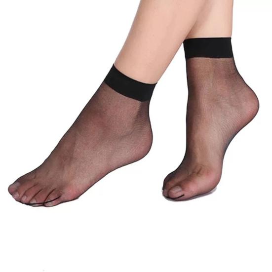 10 Pairs Women's Ankle High Sheer Socks Soft Nylon Socks Summer Ultra Thin Silky Socks Cool See Through Nude Stockings