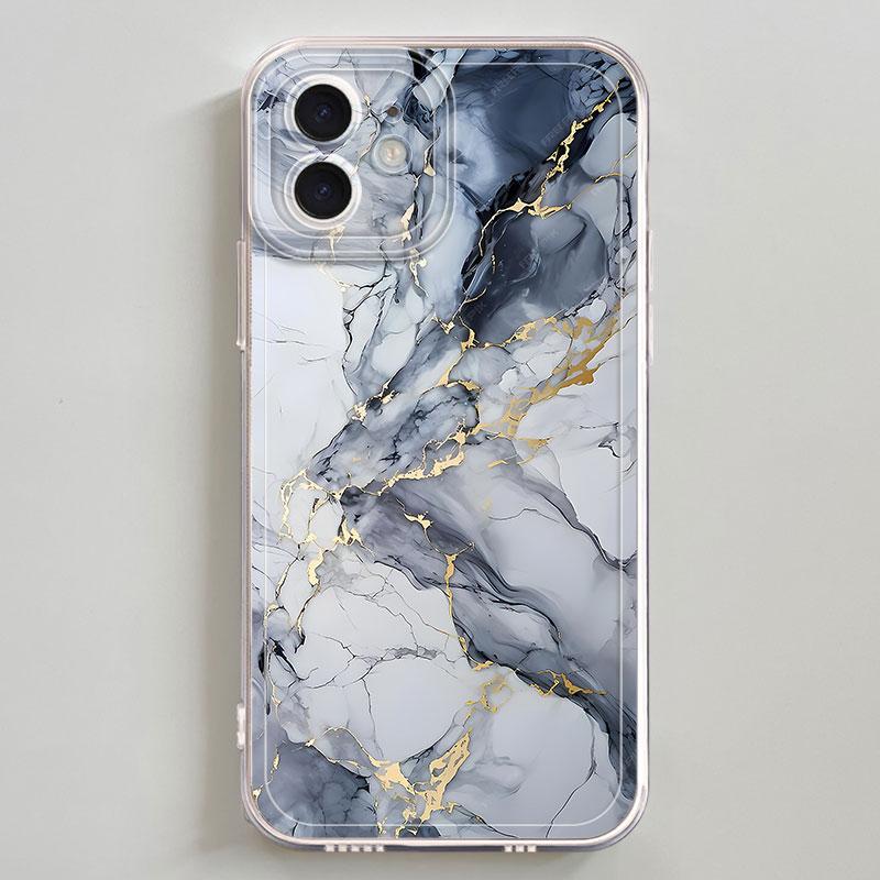 Fashion Marble Phone Case For Apple IPhone 16 16E 15 XS Pro Max 13 14 Plus XR SE 7 8 12 11 Pro Plus Case Cover Funda Coque