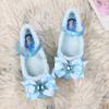 Fleece Elsa princess shoes autumn and winter new girls' leather shoes children's crystal shoes little girl fluffy shoes baby cotton shoes