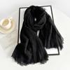 Vreovor Solid Color Scarves Autumn Winter  Women'S Retro Monochrome Medium Length Decorative Long Shawls