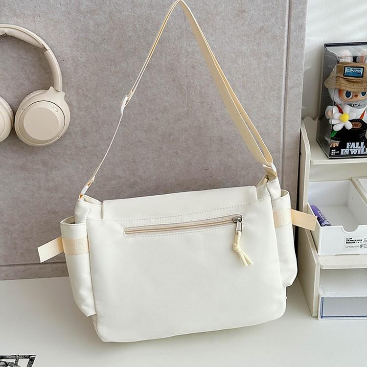 School bag, college style, versatile, simple and large-capacity class, mail carrier bag, student transparent one-shoulder casual oblique span bag
