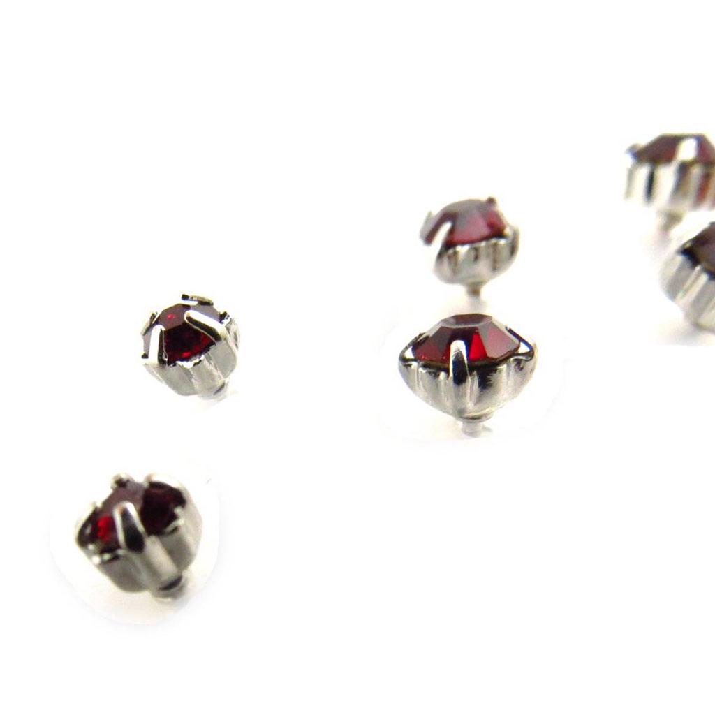 Les Trésors De Lily [J6209] - 3 Pairs of Red 'Crystal' Earrings