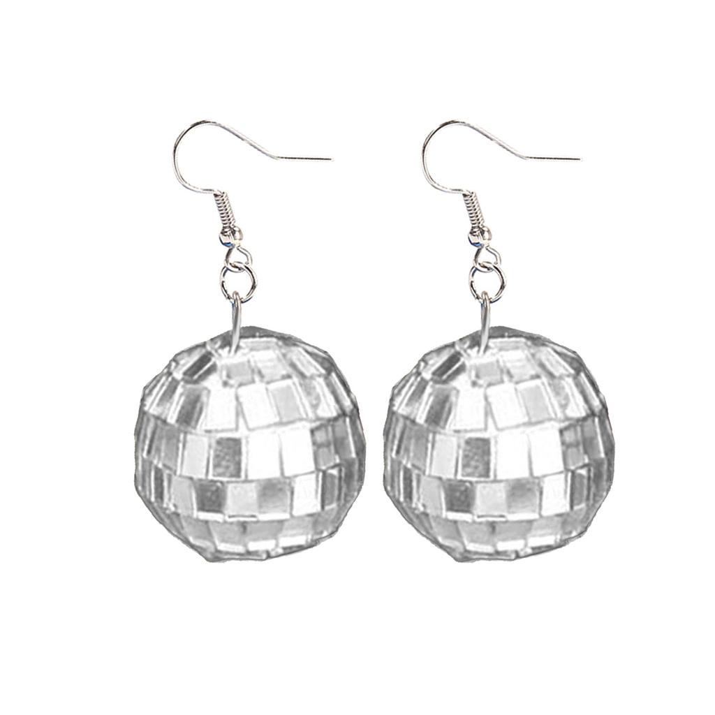 Mirror Ball Disco Ball Earrings Disco 60's 70's Ball Earrings Costume Accessory